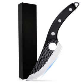 cuQulajoy Viking Knife - Hand Forged Boning Knife Butcher Knife - Hammered High Carbon Steel Meat Cleaver For Kitchen Outdoor Camping BBQ