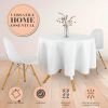 2 Pack White Round Tablecloths 60 Inch for 20-48 in Tables 200 GSM Premium Quality Textured Washable Polyester Fabric Table Cloth [60'' is Not Table S
