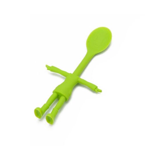 Human Body Shape Silicone Baby Spoon Scoop Heat Resistant Rice Spoon Soft Bendable Baby Care Safe Feeding Accessories